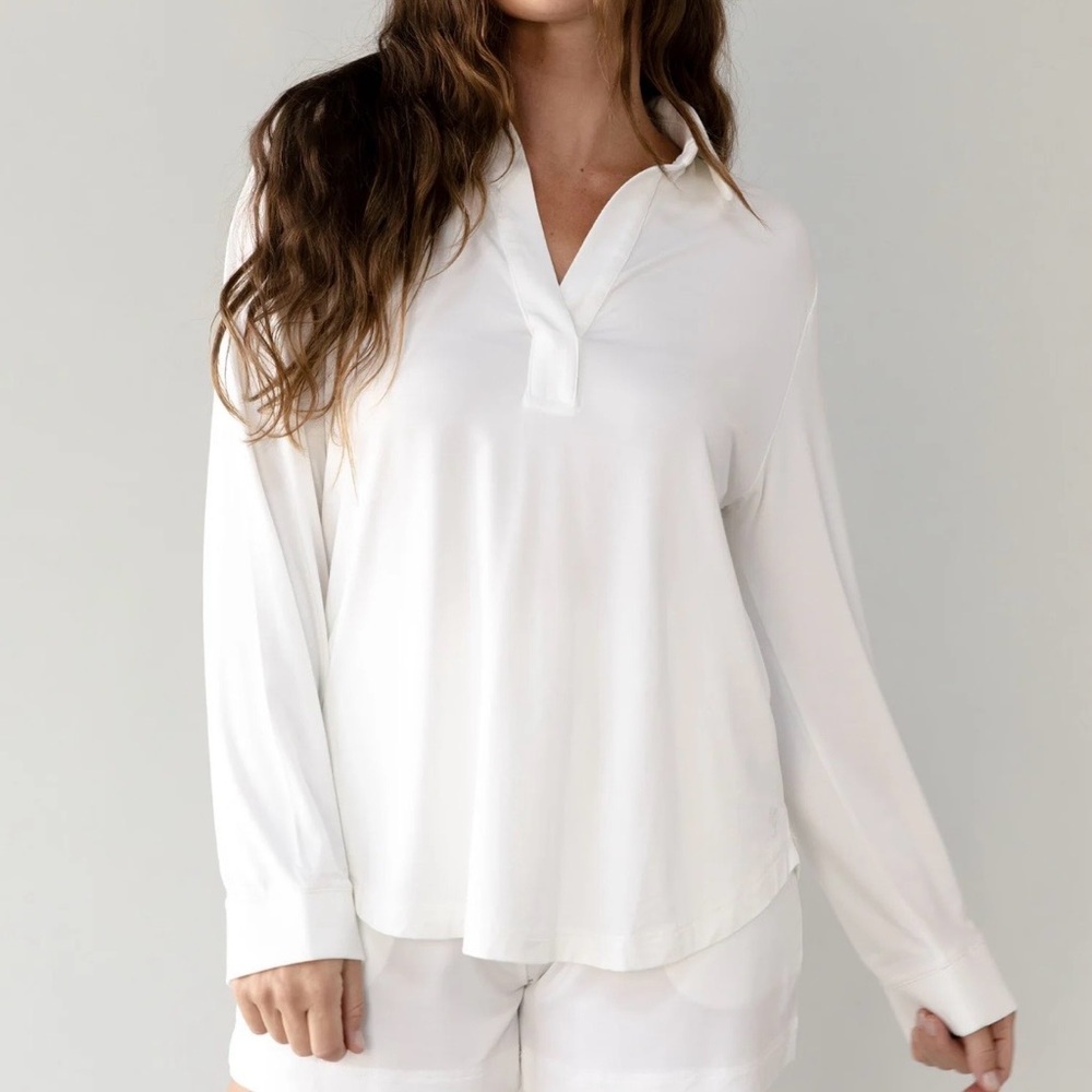 Cozy Earth Long Sleeve Light Blue Bamboo Blend Pullover